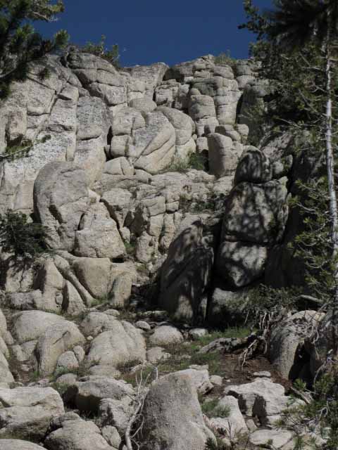 Granite along trail South to Boulder Creek.